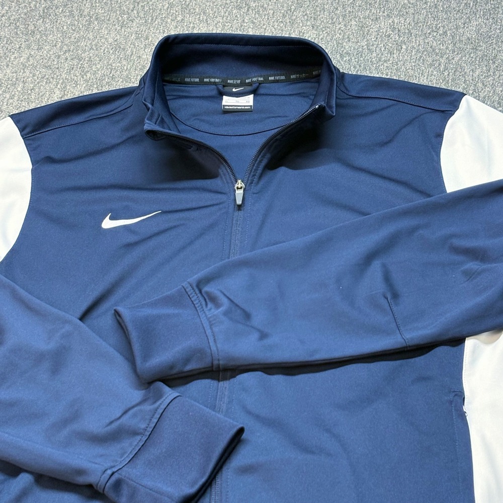 Nike‎ Mens Dri-FIT Full Zip Track Jacket Navy Blue White 588470-419 XL